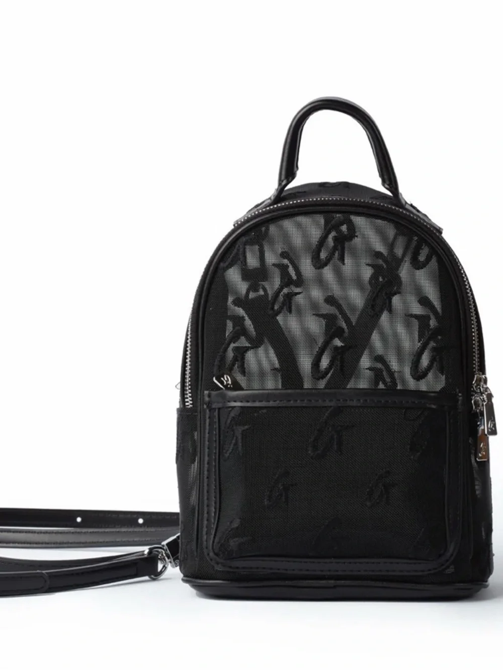 Glamaholic Mesh Mini Backpack Purse Black